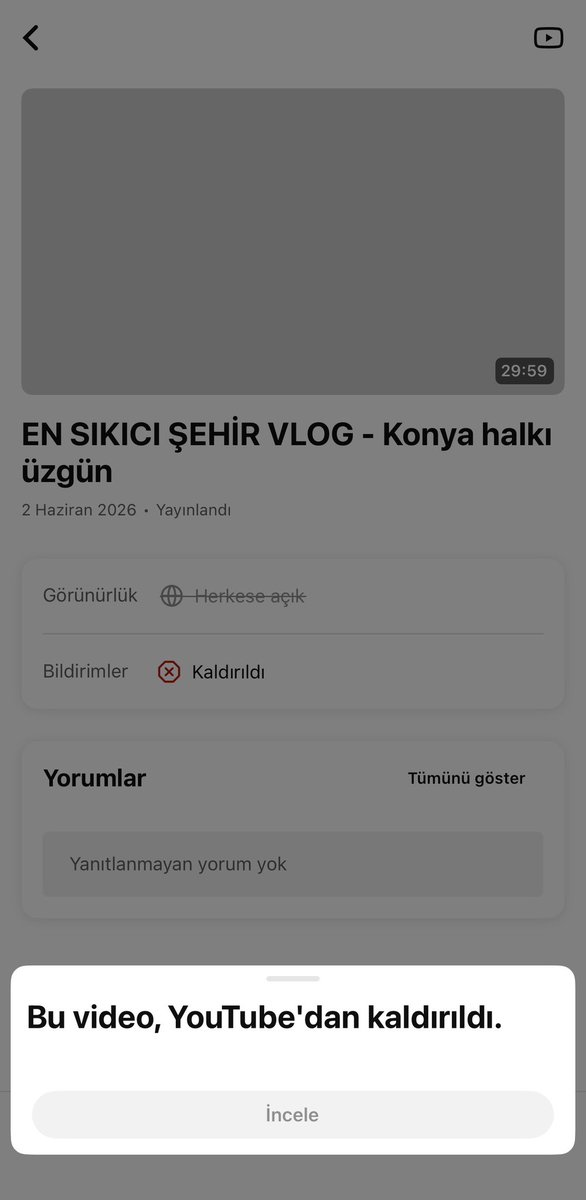 benmertcanbahar's tweet photo. @TeamYouTube 14 senelik Youtube kariyerimde ilk kez böyle bir durumla karşılaştım. Gelen mailde veya studio kısmında sebep belirtilmeksizin videom kaldırıldı. 8 kişilik ekip ile binlerce km yol giderek emek verdiğimiz vlog kaldırılıyor ve itiraz edemeyip nedenini öğrenemiyoruz? https://t.co/PorMS9ujjJ