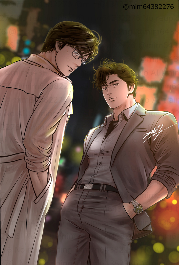 mim64382276's tweet photo. 槇村と獠 https://t.co/lylt1gQa6o