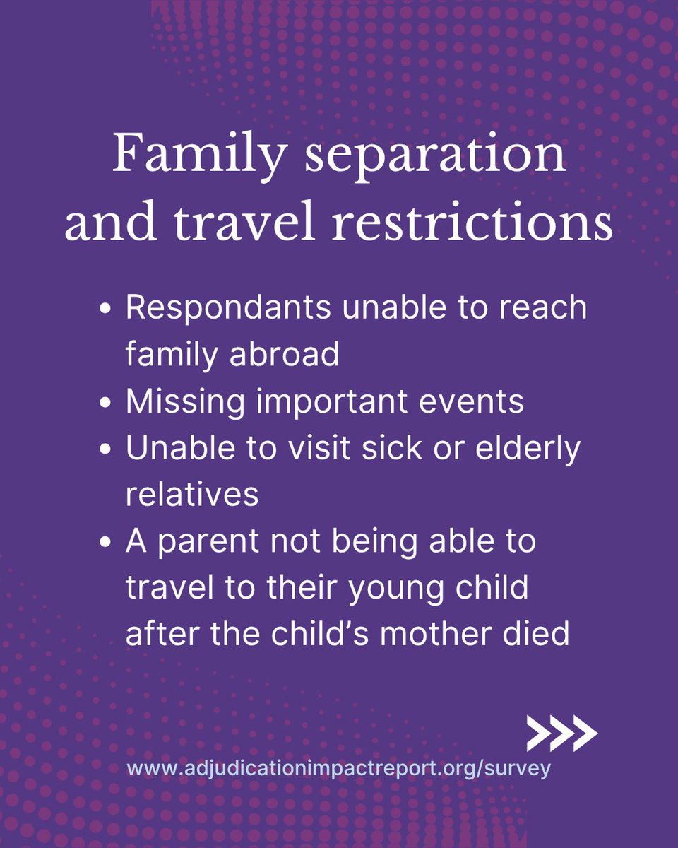 AdjImpactReport's tweet photo. Our first survey finds that the USCIS adjudication paus created ripple effects across every area of life. Though it has been temporarily lifted, this pause was not just a delay in paperwork -- it derailed lives, families, careers and futures. 1/3 https://t.co/aBR7NxRxyD