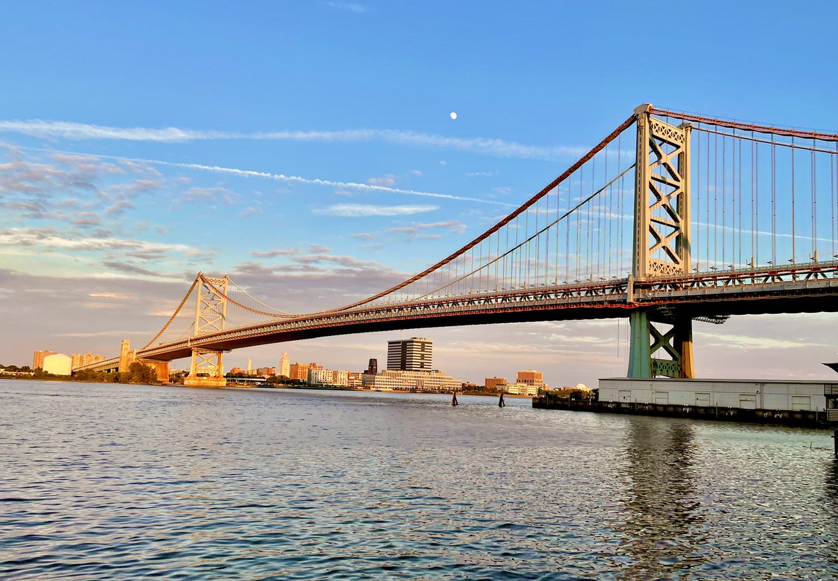 demembridge's tweet photo. Congratulations to our Friends &amp; Colleagues at the Delaware River Port Authority as they celebrate the 100th Anniversary of the Ben Franklin Bridge! You don't look a day over 90! 😂 Save me a piece of cake! 🎂 https://t.co/7HbGPpCEiB