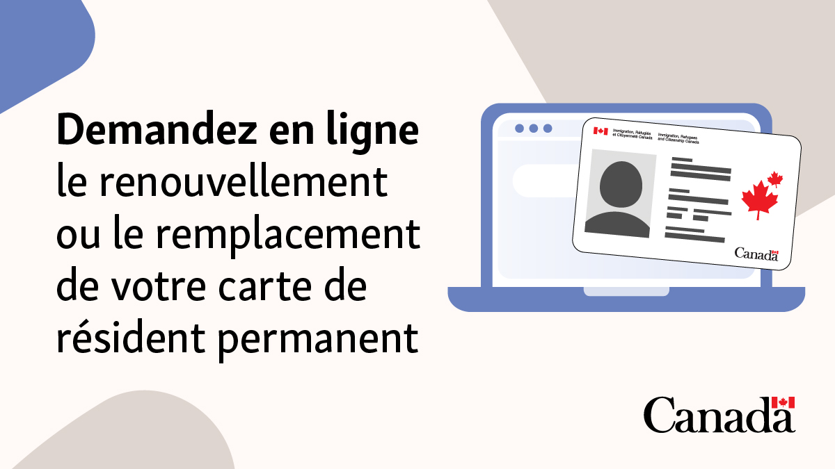 CitImmCanFR's tweet photo. Si votre carte de résident permanent est expirée ou si vous l'avez perdue, vous pouvez en demander une nouvelle en ligne. Voici comment : https://t.co/DOgTNFls6Y https://t.co/9lRt0UGZNm