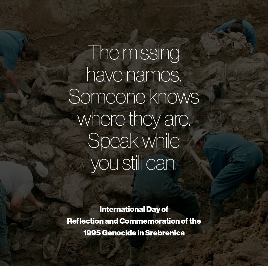 SrebrenicaMC's tweet photo. The missing have names. Someone knows where they are. Speak while you still can. https://t.co/29J0RAaRYB