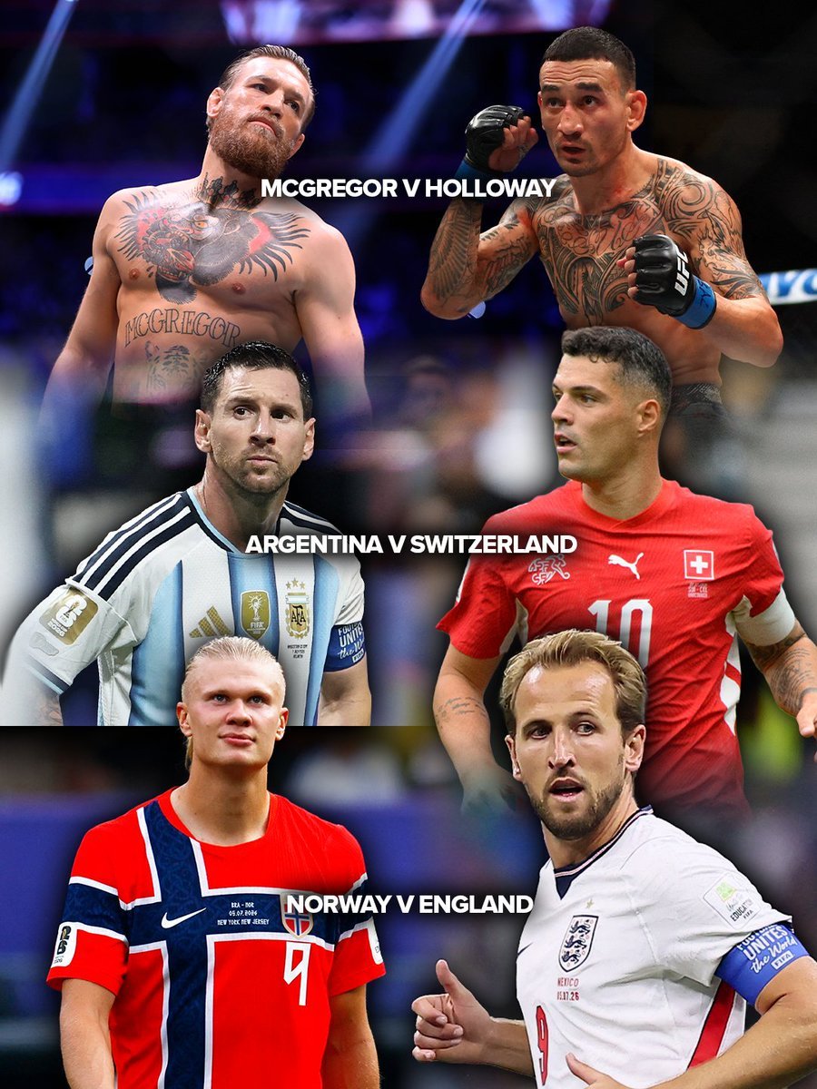 HypeCrewYT's tweet photo. 🏴󠁧󠁢󠁥󠁮󠁧󠁿England vs Norway🇳🇴

🇦🇷Argentina vs Switzerland🇨🇭

🇮🇪Conor McGregor vs Max Holloway🇺🇸

This is gonna be a GENERATIONAL night of sports and we will be betting big

Post your bet slips below, lets see em😎 https://t.co/1nMMp86KSs