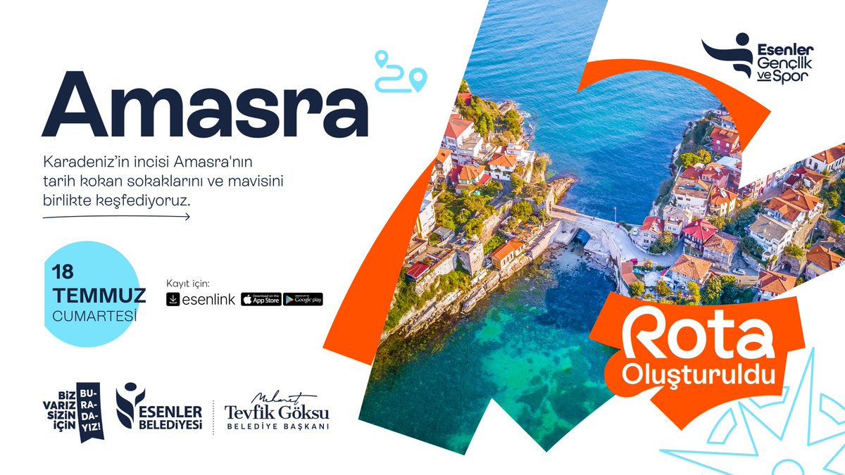ebgenclikspor's tweet photo. Gençlik Rotası Oluşturuldu! 📍🚌

Sadece 500 Genç Kart puanı ile #Amasra'nın tarihi ve doğal güzelliklerini yerinde keşfetmeye gidiyoruz gençler. 🤩

Kayıt için 👉 Esenlink Mobil Uygulaması (Keşfet>Gezi)

🗓️ 18 Temmuz Cumartesi
⏰07.00 https://t.co/MJ739eDFkj