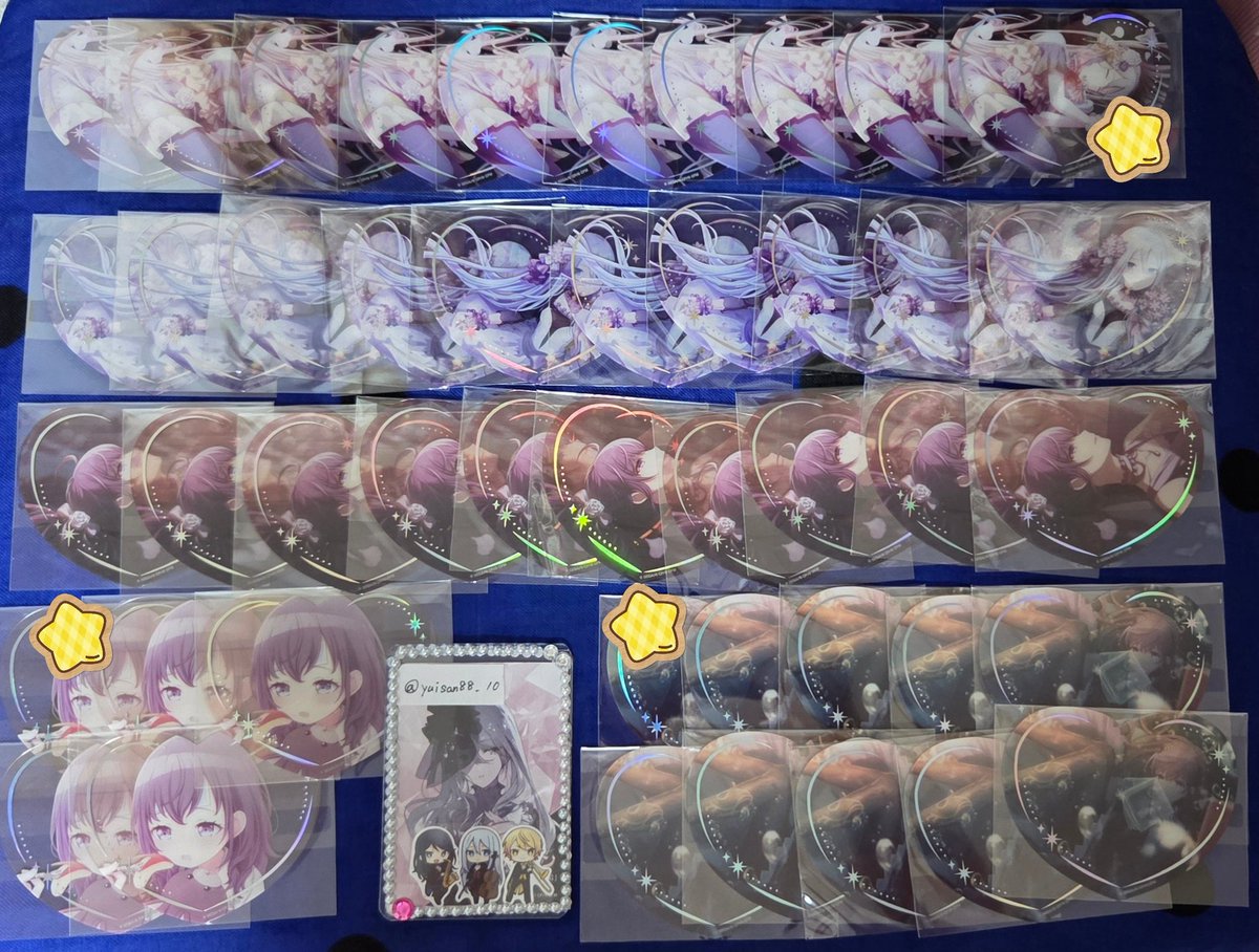 yuisan88_10's tweet photo. プロセカ クリアカード クリカ  H/Art Collection 交換 譲渡

譲→奏.まふゆ.絵名.瑞希(画像参照
求→カラフェス奏or定価＋送料

交換→🌟はカラフェスのみ、それ以外はお求めの絵柄↔️奏5種類各1での交換のお声かけも○
↓ https://t.co/Wp2aUpo3Xu
