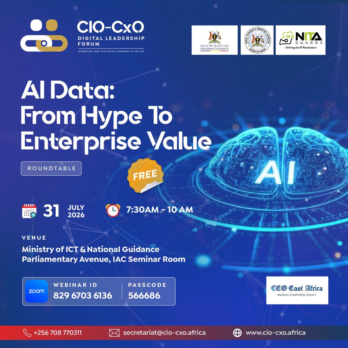 ciocxo_dlf's tweet photo. As part of our monthly roundtables, where we bring together C-suite executives, technology leaders, policymakers, and industry experts to engage meaningful conversation on digital leadership, this month we turn our attention to one of the most transformative technologies of our time; Artificial Intelligence.

Join us for "AI Data: From Hype to Enterprise Value," where our Working Group will explore how organizations can move beyond the AI buzz and unlock real business value.

Register to attend: https://t.co/seUEuznR9D

Join the Forum: https://t.co/Ak9eTV5WaY

#CIOCXODLF #CIOCXORoundtableSeries #AI