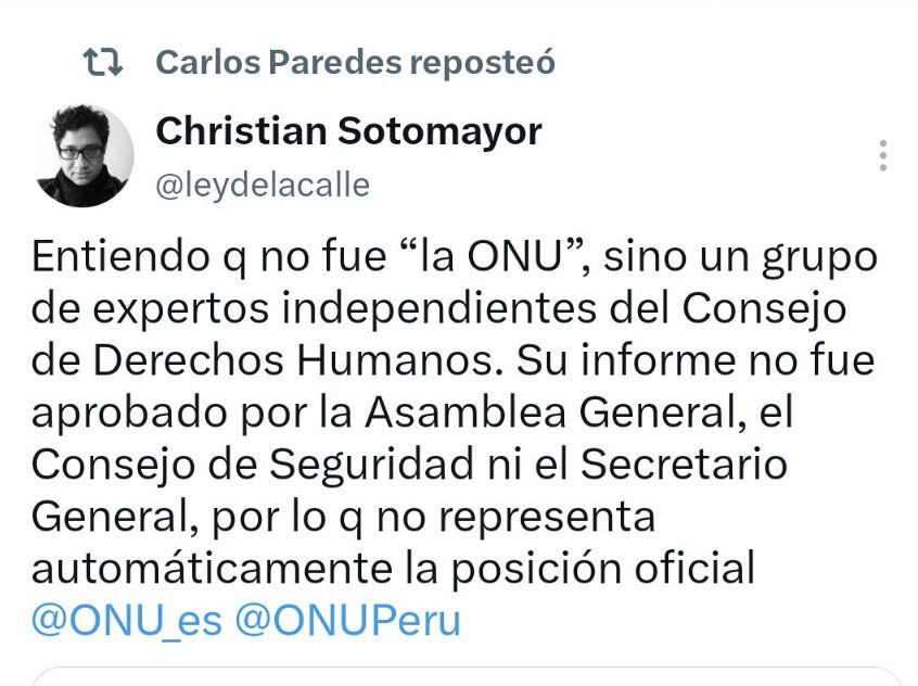 renne29_P's tweet photo. @RPPNoticias Para comenzar Castillo no está sentenciado todavía está en proceso su juicio, así que no se puede indultar sin sentencia , segundo la ONU no ha emitido ninguna resolución solo es un informe de trabajo. Y por último la ONU no puede intervenir en un proceso interno de un país https://t.co/WQhDrTXbQ0