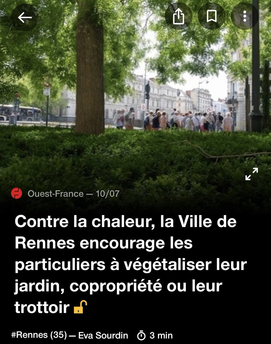 HenriNoelRUIZ's tweet photo. Contre la chaleur la Ville de Rennes encourage les particuliers à végétaliser leur jardin 🤡 @Ch_Compagnon &amp; moi-même n’avons cessé de l’alerter sur la disparition de la trame verte privée pour cause de #surdensification @ouestfrance35 cf. nos X interventions en Conseil Municipal https://t.co/Qz18friOCb