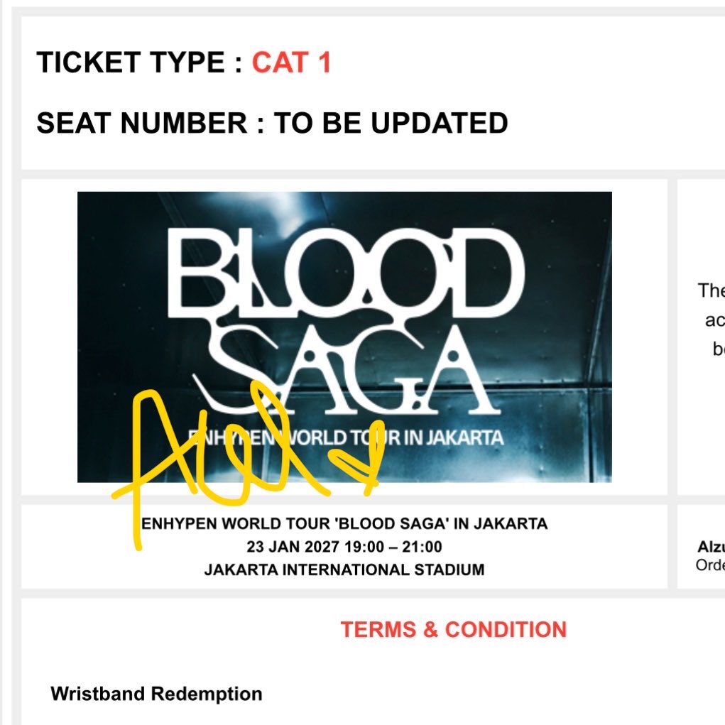 flickhoon's tweet photo. wts – cat 1 enhypen blood saga jakarta ☘️

• full payment only
• secured 15.06 WIB 
• available 4 tix 
• dibantu sampe jadi wb 

bisa kasi bukti apapun itu real time, no tipu tipu, for serious buyer only <33 

. tags enhypen blood saga jakarta wts cat 1 vip https://t.co/Fz7sTGZ9Lq