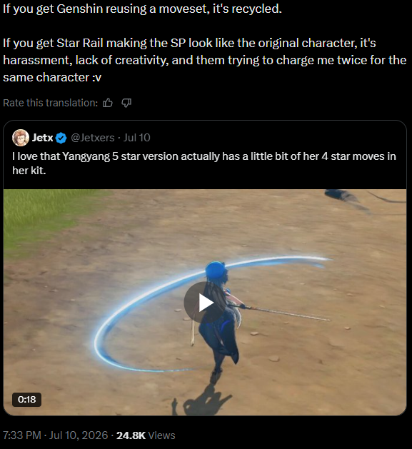 atheon24's tweet photo. Tolong bedakan moveset template sama character yang sama di upgrade

Also bandingin wuwa yang baru punya 1 SP sama SP Star Rail yang seperempat rosternya SP agak tolol sih 😂 https://t.co/XGrNFwVWQx