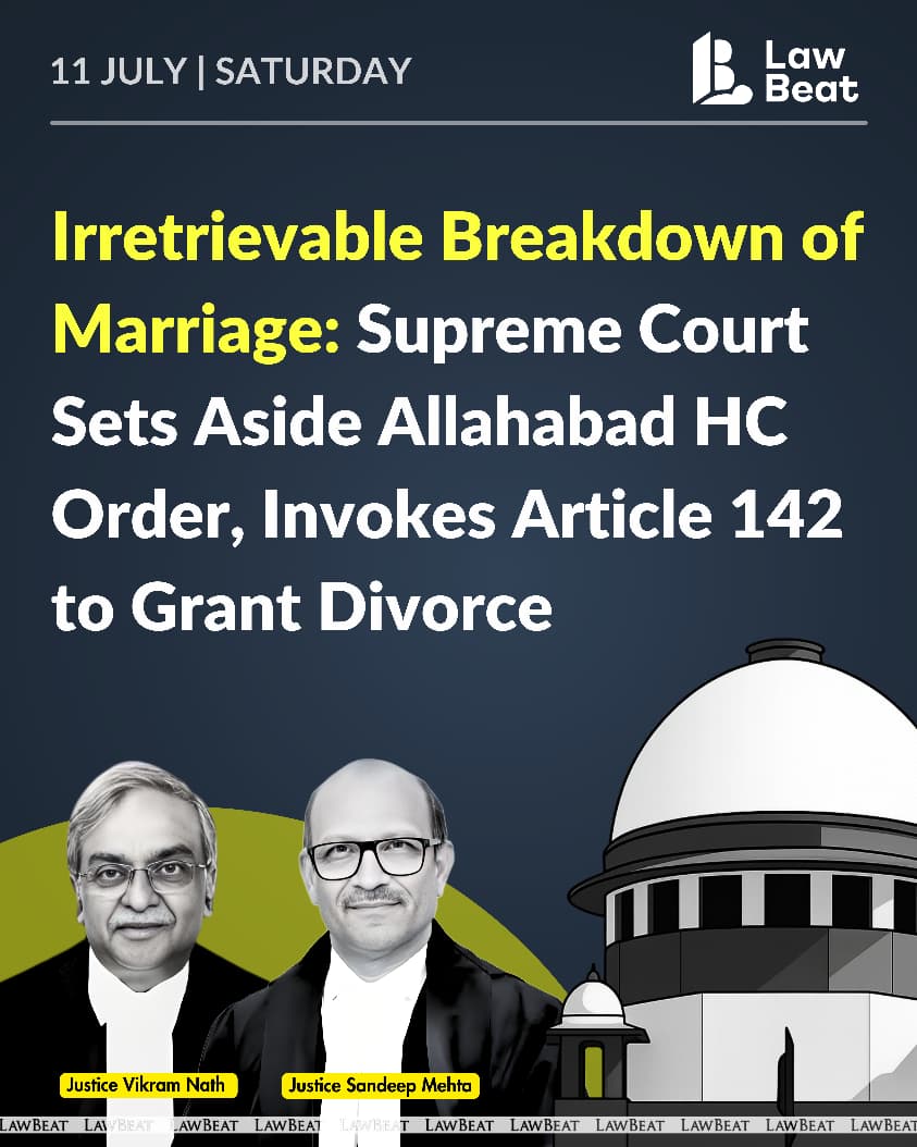 LawBeatInd's tweet photo. To compel the parties to remain bound in a marriage that exists only on paper would serve no legitimate purpose, Court said. 

Read more: https://t.co/fAHTHO7yqO https://t.co/GYSIJA1rFe