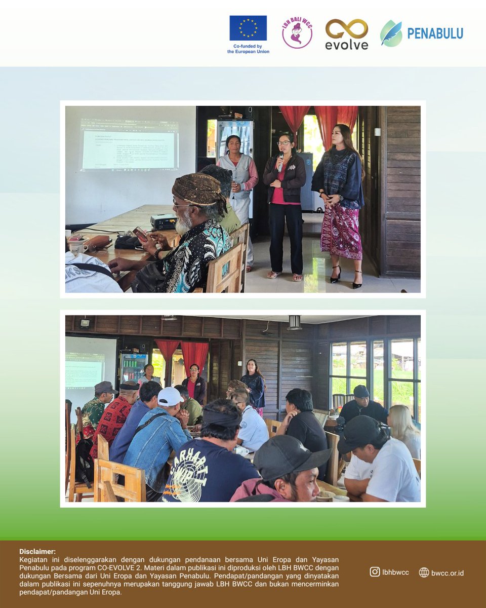 LBHBWCC's tweet photo. Lokakarya Penyusunan Rencana Restorasi sebagai bagian dari Program TIRTA LESTARI (Transformasi Inklusif Restorasi dan Tata Kelola Air Berkelanjutan di Kintamani) dilaksanakan oleh @LBHBWCC pada 9 Juli 2026 di Desa Buahan, Kintamani, Bangli. https://t.co/rn3OtIsdS3