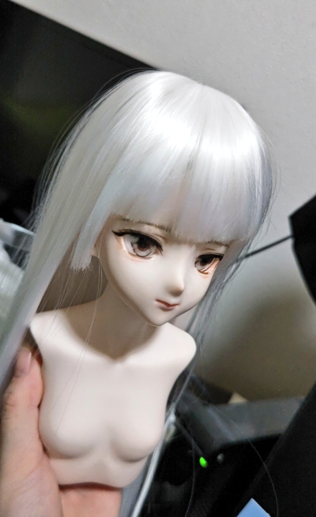 Migozuku's tweet photo. ヤフオク見てたら
目が合い
あまりの美しさに思わず入札した
ヴィさま(@000vdoll )のヘッドに
ボディの一部とウィッグを実装!!
うう…綺麗だ…暫くニケみたいな
パーツ構成に
なっててもらうしかないけど
ちゃんとボディ揃えるからね…!
待っててね…!!
#ヴィっこ #vdoll https://t.co/OSGytAQQfS
