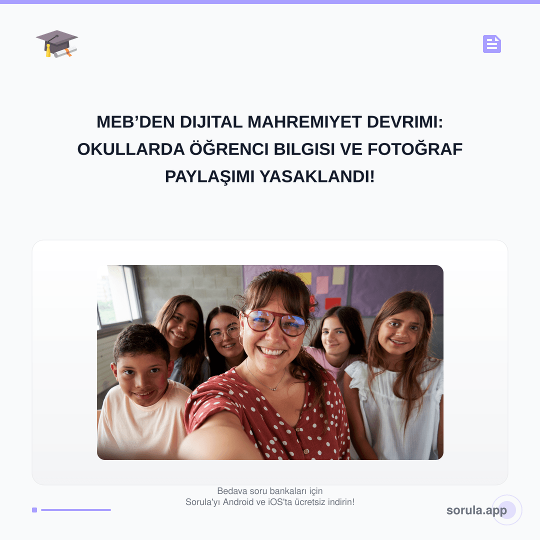 SorulaTest's tweet photo. MEB’den Dijital Mahremiyet Devrimi: Okullarda Öğrenci Bilgisi ve Fotoğraf Paylaşımı Yasaklandı!

#MEB, #KVKK, #DijitalGüvenlik, #ÖğrenciVerisi, #VeriGizliliği, #Okul, #Eğitim, #SosyalMedya, #eOkul, #GüncelHaber https://t.co/Cuwc5SEuCw