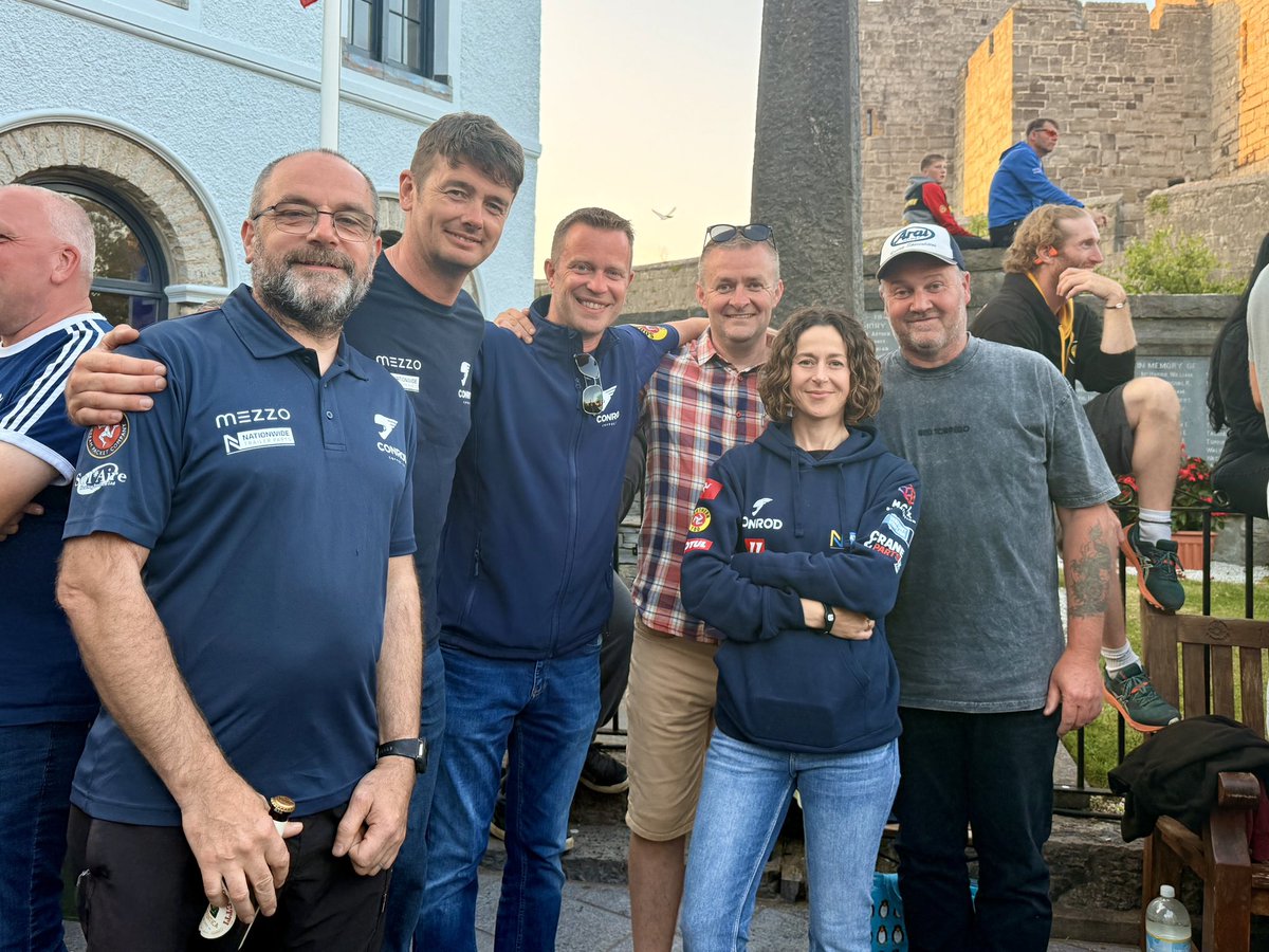 MattHall0909's tweet photo. Blue skies, incredible crowds and some of the fastest road racing you will see. @S100isleofman you delivered again, what a week. Thank you @ConorCumminsIOM and everyone at Conrod Motorsport, really getting momentum. 
#conorcummins #nationwidetrailerparts #southern100 #conrod https://t.co/3PfEchljFw