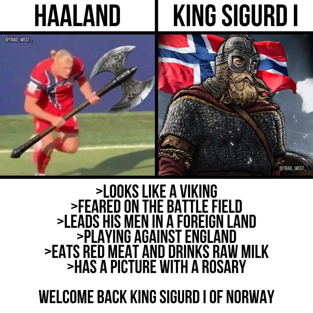 trad_west_'s tweet photo. Welcome back King Sigurd, the norwegian Crusader King 🇳🇴✝️ https://t.co/NqY3OGJQNR