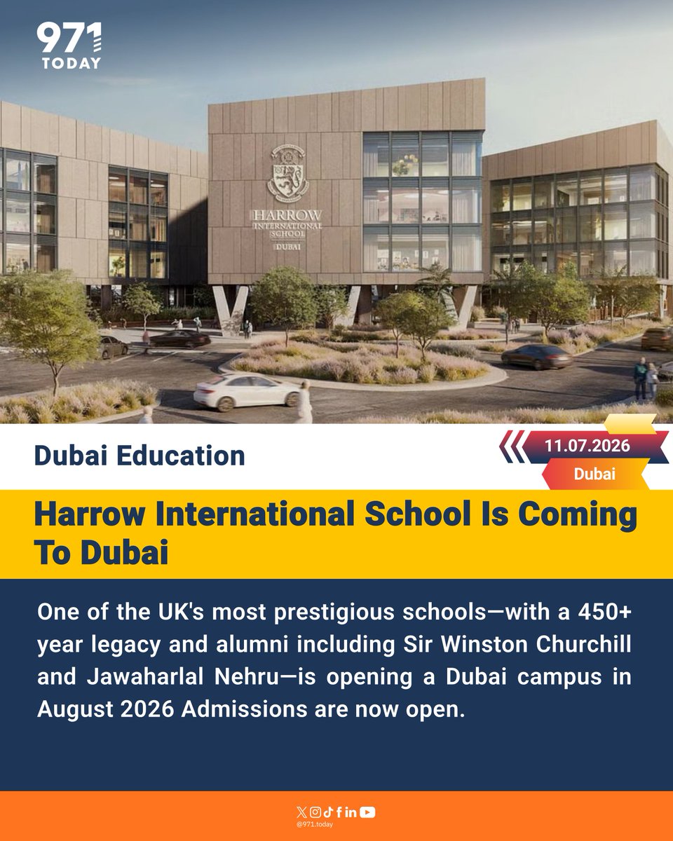 971TODAYen's tweet photo. A centuries-old British institution, now in Dubai. Would you consider Harrow for your children?

#971Today #HarrowSchool  #UAE #Education https://t.co/7DF7IcNhaF