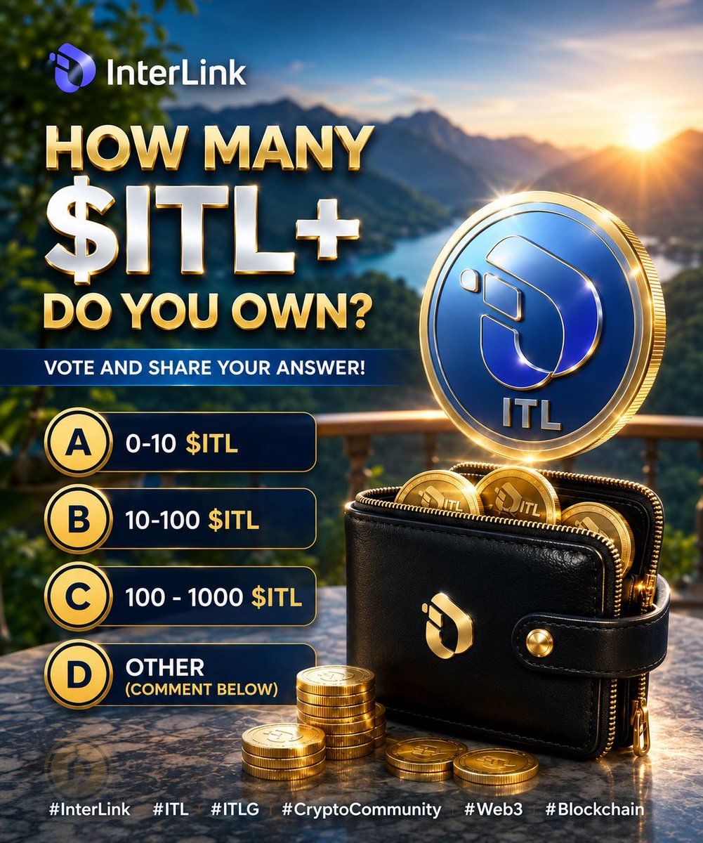 INTERLINKN98722's tweet photo. Short caption:
"Every $ITL counts! 💙 I'm holding and growing my $ITL bag for the future. How many $ITL do you own? Vote and share your answer! 🚀 #InterLink #ITL #Web3 #CryptoCommunity"#interlink #ITLG #ITL https://t.co/lNe0lUi4Dk