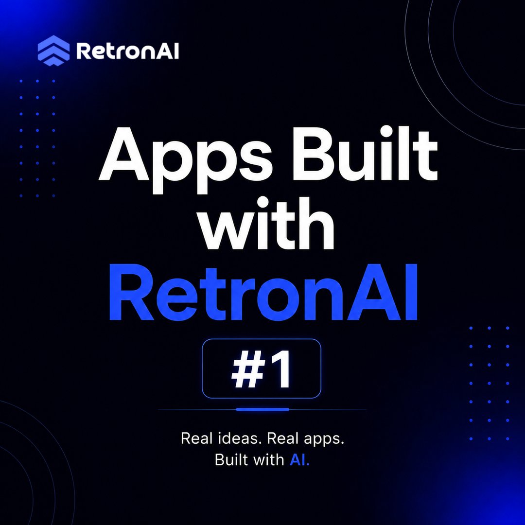 rajatgupta99's tweet photo. Apps Built with @retron_ai #1

One question I get asked a lot:

"What can RetronAI actually build?"

Here are a few examples.

Every app below started with a simple prompt and was generated with RetronAI.

We're getting closer to launch.

More every week. https://t.co/9yiUPs4ARc