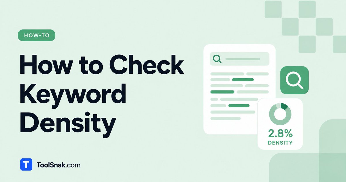 ToolSnak's tweet photo. How do I check keyword density in my content? | Toolsnak

https://t.co/i65I95u4mL

#SEO #KeywordDensity #ContentWriting #Blogging #DigitalMarketing https://t.co/2R79oy6Hcw