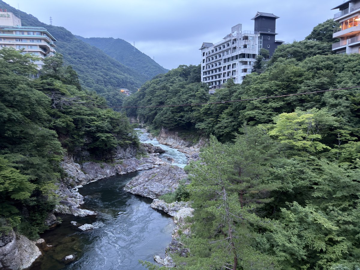 HakkaiThomas's tweet photo. Spent the day exploring some places in Nikko. Staying at one of the inns alone the Kinugawa. Remembered the scenes from some old 廃墟 videos I used to watch and went out to find the spot (I love abandoned buildings). Found it along with a suspension bridge that was scarier than I thought… probably because I was surrounded by dilapidated buildings 😅