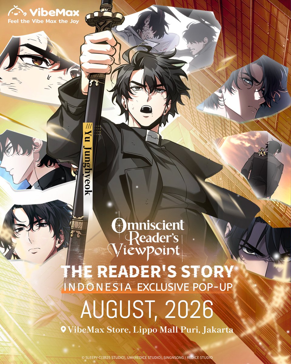 VibeMaxOfficial's tweet photo. ✨Omniscient Reader's Viewpoint Indonesia Segera Hadir di VibeMax ✨

Bersiaplah memasuki dunia Omniscient Reader's Viewpoint di VibeMax Indonesia bulan Agustus ini.

📍 VibeMax Lippo Mall Puri, Jakarta
📅 Hadir Agustus Ini

Stay tuned🔔

#VibeMax #OmniscientReadersViewpoint #ORV #Jakarta #popup