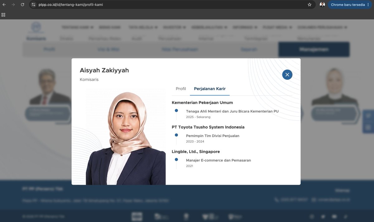 LambeSahamjja's tweet photo. sementara itu ponakan si menteri pu rangkap jabatan
komisari di PT PP dan tenaga ahli di PU
estimasi gaji Rp166 juta -250 juta perbulan
di luar tunjangan dll https://t.co/nI9pTppkhG