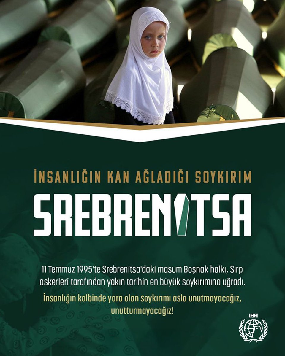 efezileli's tweet photo. İnsanlığın kan ağladığı soykırım: Srebrenitsa

11 Temmuz 1995’te Srebrenitsa’daki masum Boşnak halkı, Sırp askerleri tarafından yakın tarihin en büyük soykırımına uğradı.

İnsanlığın kalbinde yara olan soykırımı asla unutmayacağız, unutturmayacağız!

#SrebrenitsaKatliamı https://t.co/C4AbLeXkAu