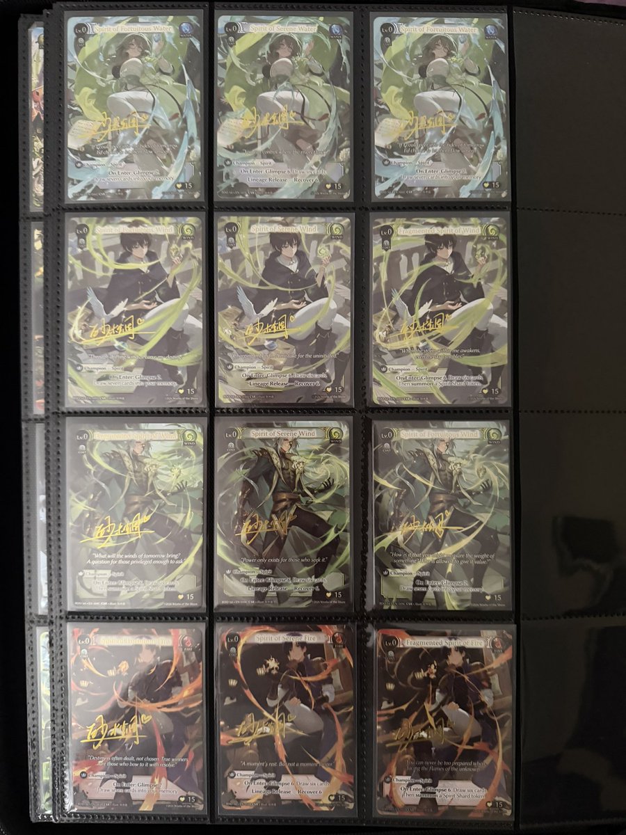 GamersshopGS's tweet photo. One of the most fulfilling chases in my collecting career. Finally Complete Spirits from RDO. Thank You for the Beautiful Cards @grandarchivetcg https://t.co/yxzOi59BNR
