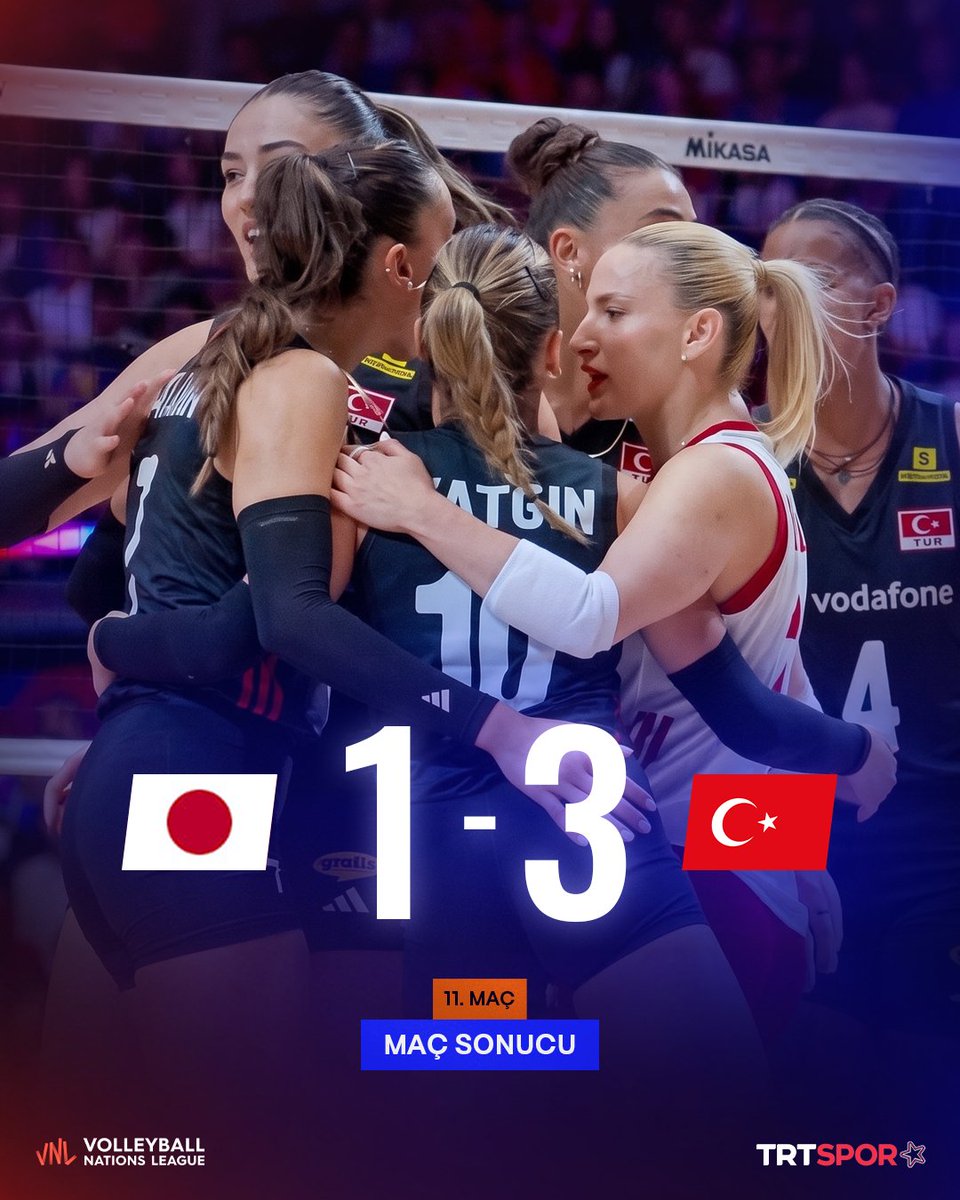 trtsporyildiz's tweet photo. 🏐 A Milli Kadın Voleybol Takımımız, 2026 VNL 3. etap üçüncü maçında Japonya'yı 3-1 yendi ve 8. galibiyetini aldı. 🇹🇷👏

🆚 22-25, 25-22, 22-25 ve 22-25 https://t.co/rL3QBS18Op