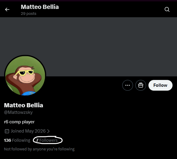 yuzzzeraR6's tweet photo. Ah, Mattéo, Mattéo, it’s sad that you’re being so rude in Discord DMs after a heated ranked match just because I suggested a scrimm, and when I ask you which map? You tell me you’re canceling the scrimm because, and I quote, “we’re too bad and they’re scrimming against Turks.” In the screenshot below, you’re in Class I on RCS and then have the nerve to tell me we’re just randoms, nobodies with only 7 followers. Still, it’s pretty sad coming from a guy who makes clips about so-called pros playing for Blind Owls in T3 xDD