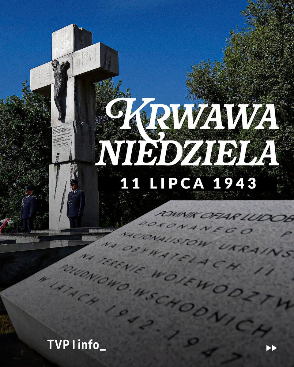 HavryshkoMarta's tweet photo. Today we commemorate Bloody Sunday of 11 July 1943.

On this day, units of the UPA, aided by local villagers, launched coordinated attacks on 99 Polish villages across Volhynia as they were gathered inside Catholic churches to maximize casualties.

The massacres unfolded with exceptional brutality.

Entire villages were surrounded, homes were set on fire, and those attempting to flee were hunted down. Researchers estimate that around 8,000 Polish civilians were murdered on that single day - mostly women, children, and the elderly. 

Victims were killed with firearms as well as axes, pitchforks, knives, clubs, and other implements. Their property was looted and villages were burned to the ground. 

Churches, where people had gathered for Sunday worship, became sites of mass murder. In Poryck, approximately 200 parishioners were killed. In Chrynów, around 150 worshippers, together with Fr. Jan Kotwicki, lost their lives. 

It remains one of the darkest episodes of ethnic violence in twentieth-century Europe, that took lives of 100,000 Poles.

Perpetrators of "Bloody Sunday" are the very people whom today's Ukraine, under President Zelenskyy, continues to honor as national heroes.

A responsible politics of history must be built not only on responsibility toward one's neighbors, but also toward one's own people. No democratic state should construct its national identity on the glorification of genocidal ideology or the legacy of ethnic hatred. Honest remembrance is not a threat to a nation—it is the foundation of its moral future.