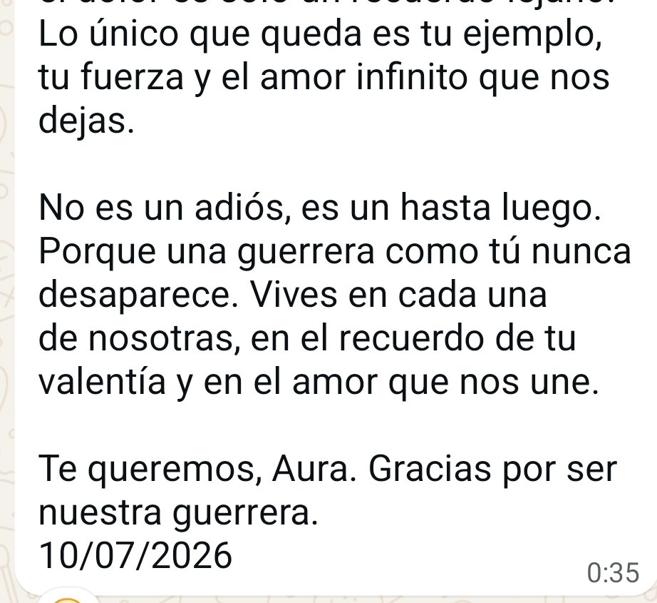 VidasSos's tweet photo. 🪽🌈#AURA🌈 🪽 Cuánto nos enseñaste,mi niña. Qué lección de fuerza y dignidad. A pesar de tus dolores por esa maldita enfermedad, sacabas la fuerza descomunal para dar amor. Desde aquí mandamos todo el cariño a su mamá Susana🩷,no hay palabras de consuelo que calmen el dolor. 🧵 https://t.co/5c2HvhJRDw