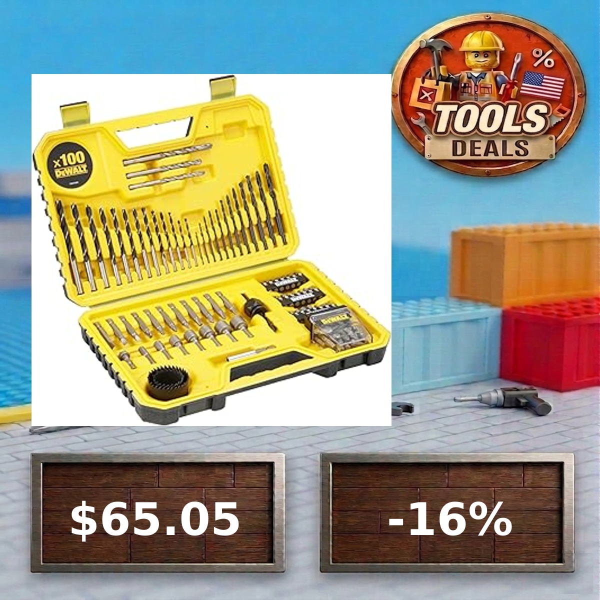 ToolsDealsUS's tweet photo. 💛 DEWALT DEWALT Mixed Drill Drive Set (100 pc.), DT71...

💰 Price: 65.05$ (Base: 77.42$)
📉 Real Discount: -16.0% | Factory Low! 🛠️
🎯 Sniper: 47/100

🛒 Grab the deal: https://t.co/1GMX3We21r
 #tools #diy #amazondeals #Shorts #Ad https://t.co/bNtqOgyYnZ