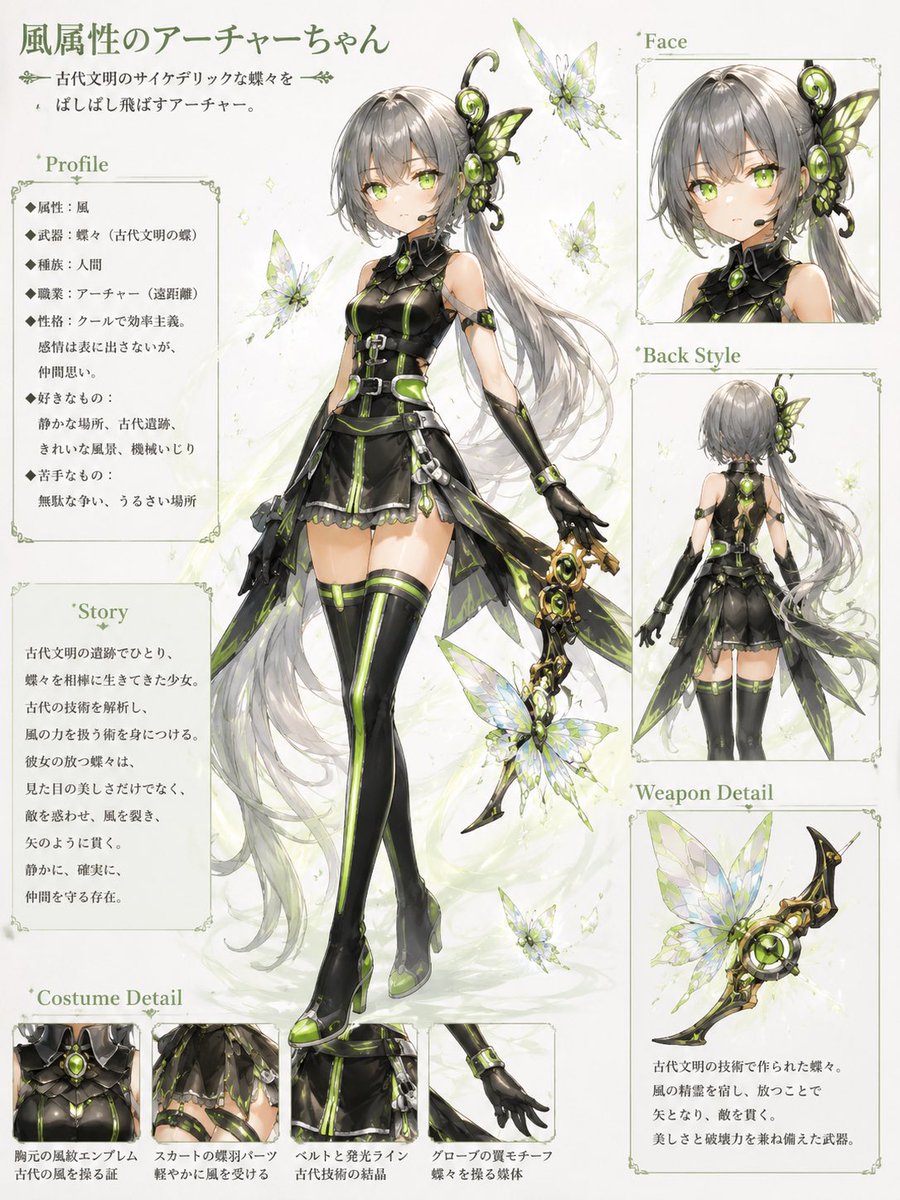 Yorunone_magic's tweet photo. 4年ほど前にゲームの一般公募へ応募した、自作のオリジナルキャラクターです。

今回、AIと一緒にリメイクしてみました。

細かな違和感や左右の違いは、AIならではのご愛嬌。

今のアクセサリー制作にもつながっている、私の創作の原点です。

#オリジナルキャラクター #AIイラスト #ヨルノネ https://t.co/wHlvxiGI1w