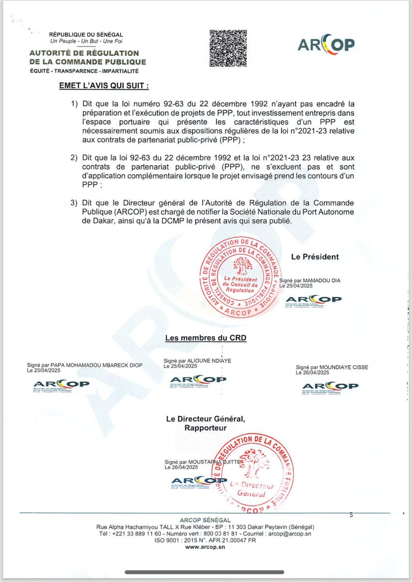 ManeMouha31177's tweet photo. @MoctarDram5 Je vous renvoie à la décision de l'ARCOP. Ils sont passés outre. https://t.co/5tnWdZYRgU