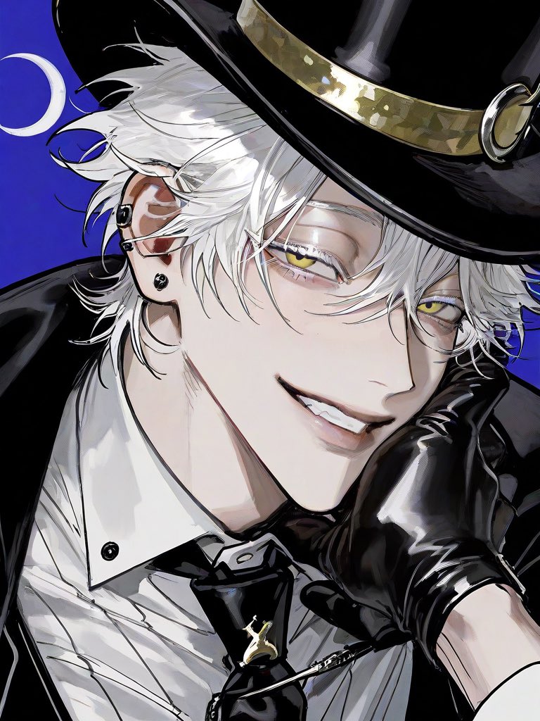 tor_tor255's tweet photo. 🎩👔🌙(@Mitsuno_NonNon 様リクエスト)
指が変だけどぉ…🙃 https://t.co/JVr22zZZVj