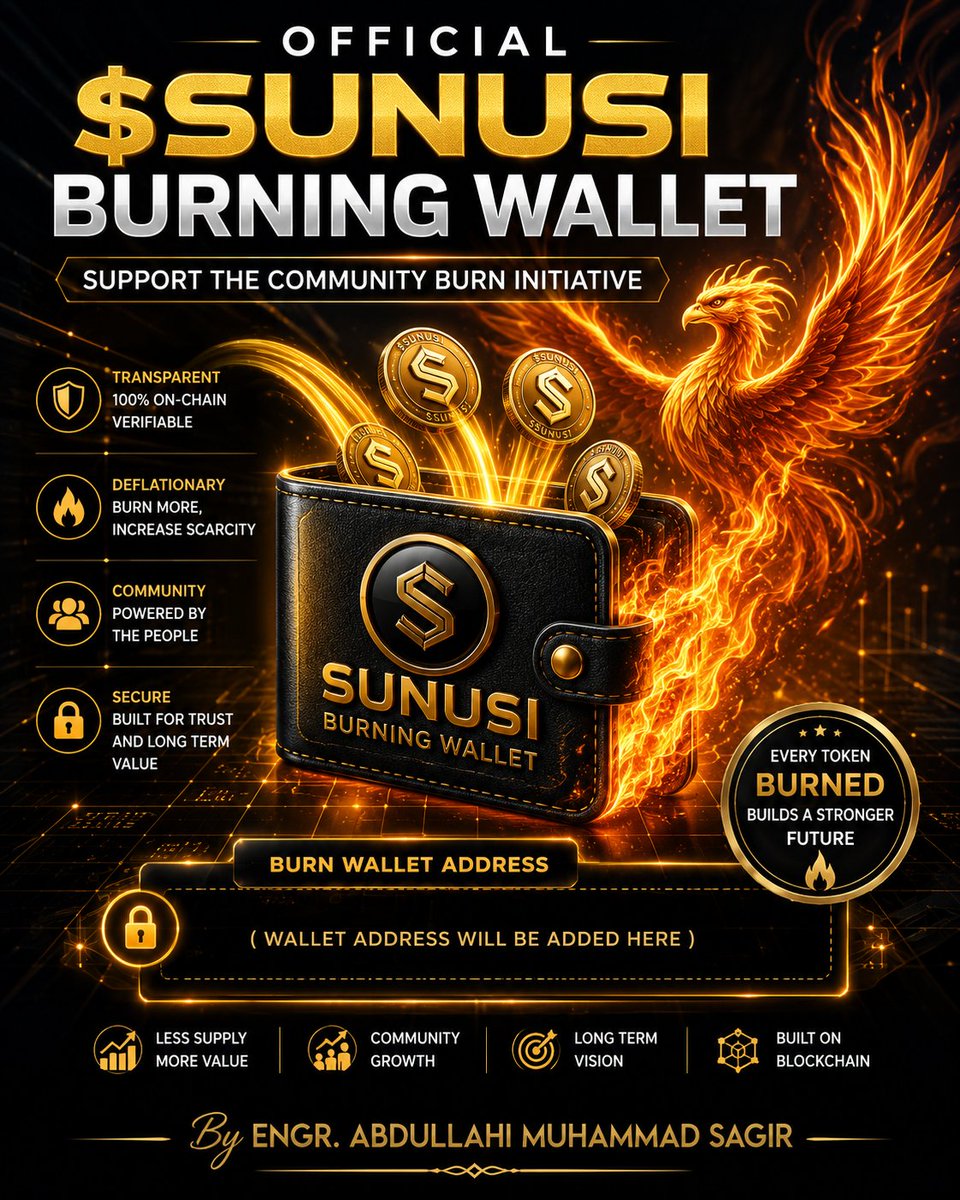 atiku_bubakar's tweet photo. Do you agree that a dedicated #BurningWallet should be created for the $SUNUSI Token so that community members can contribute their tokens for burning?

If you agree, tag Sunusi Danjuma Ali along with three other influential community members.

@theafricanbulll
@theafricanbulls @SunusiMinjibir @muhd_cash @creptosolutions