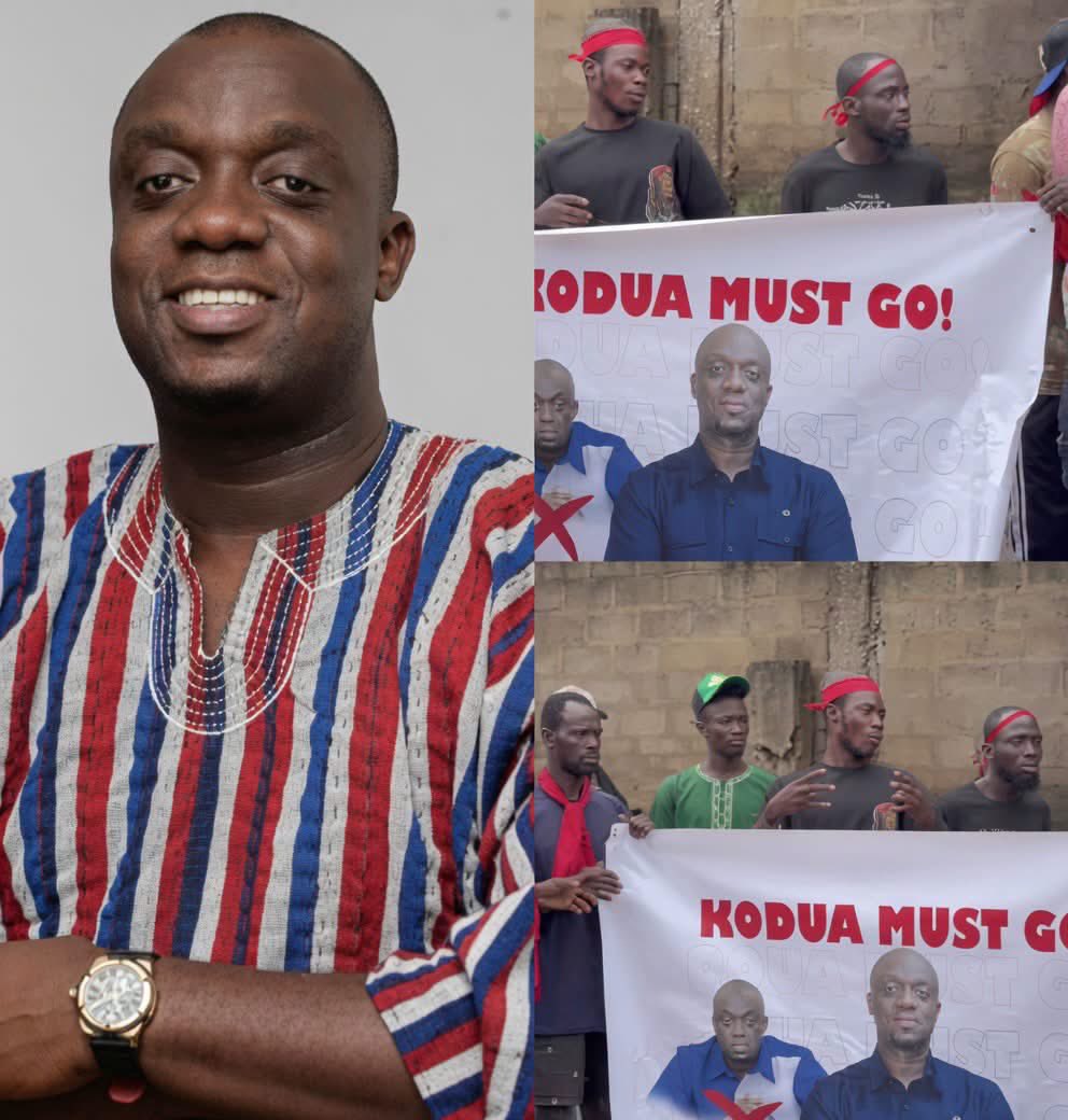 the4tharm0's tweet photo. 🇬🇭 JUST IN: The NPP Grassroots Alliance for Victory 2028 has petitioned the party’s Council of Elders, calling for the immediate resignation of General Secretary Justin Frimpong Kodua. https://t.co/dhS26VJujz