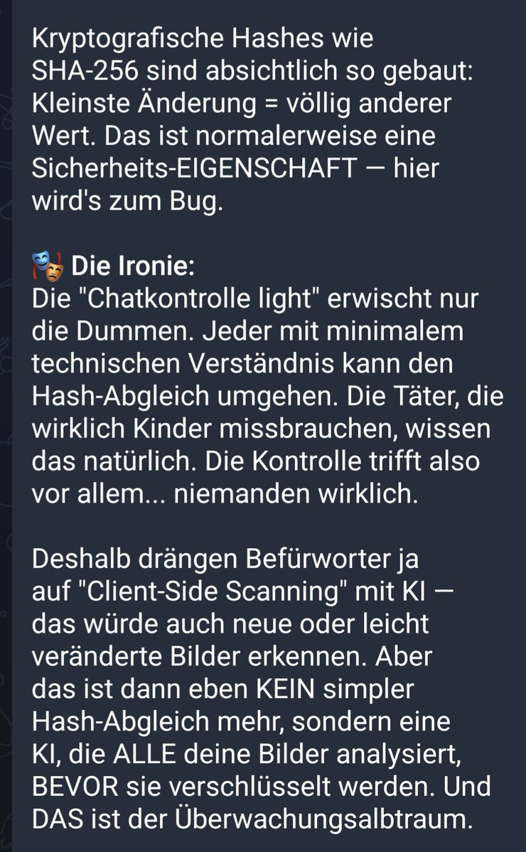 CptMave's tweet photo. @LotNemez @KrahMax @henriette_nette @X das macht alles keine Sinn. 
Im Moment werden Hashwerte verglichen, was aber Blödsinn ist. Wie belastbar sind denn die Zahlen?
Es wurde ja schon mehrere Jahre gescannt, mit welchem Ergebnis? https://t.co/12G2C1Hovk