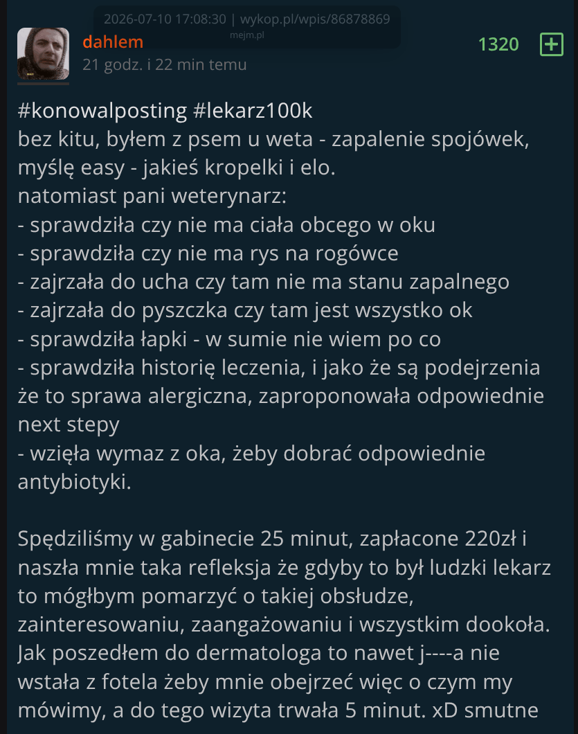 mejmpl's tweet photo. Byłem z psem u weta - zapalenie spojówek… https://t.co/6DOqrtagqC