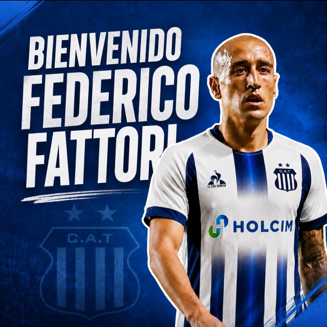 PlanetaCAT's tweet photo. #RefuerzosTalleres

El volante argentino de 33 años Federico Fattori es nuevo jugador de la T.

Firma contrato hasta diciembre del 2029.

#VamosTalleres https://t.co/VL63jEEwuD