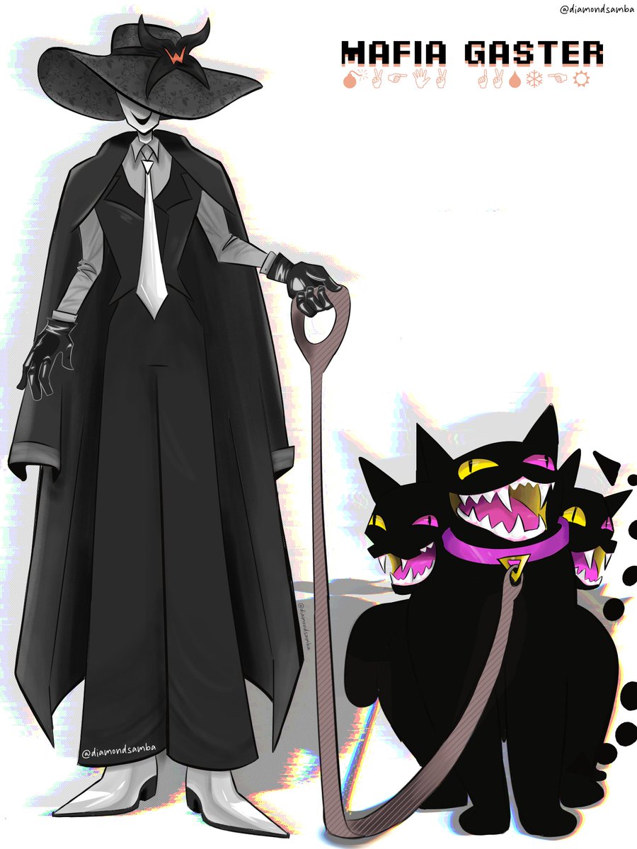 Diamond95600733's tweet photo. my mafia gaster design (ignore friend he looks chopped as hell) #deltarune #undertale https://t.co/nZTayO4OxU