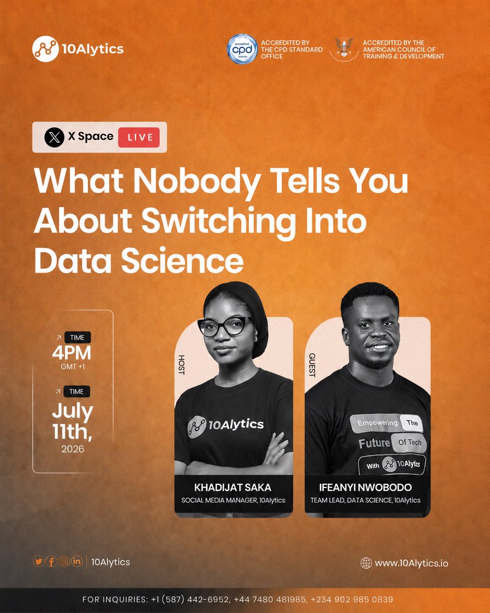 10Alytics's tweet photo. Thinking about a career switch into data science? Don’t miss this one. https://t.co/QNx9caz9hs