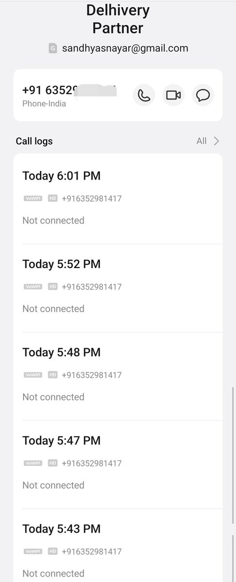 sandhya0707's tweet photo. @AmazonHelp @amazonIN @delhivery This is routine. Doesn't arrive at the spot, give a missed call to show it to supervisor that customer not available, he will not attend my call. Will take back the items and doesn't respond. I wish I need to speak to Delhivery Surat team. https://t.co/reB7cE0MEA