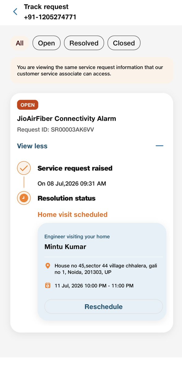 simantaKm's tweet photo. @JioCare Are you joking..I don’t think yr engineer will come ..seriously @JioCare https://t.co/bjdcIBHhga