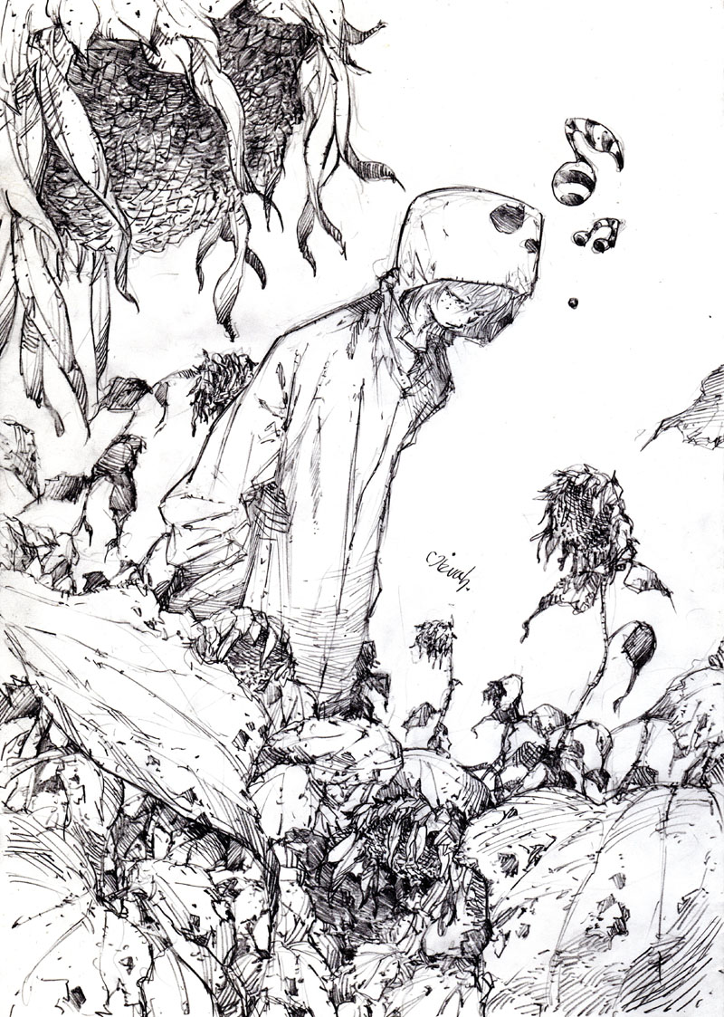 mitz_vah's tweet photo. 一枚一枚確認しながら絵を整理していましたが、コピー用紙に描かれたそれに一番魅力を感じた。じゃあそれを作品の完成とするかというとそれも違うと感じた。
この先を試す事を、これからの楽しみに生きたろ🙂 https://t.co/hUd2bQLmU6