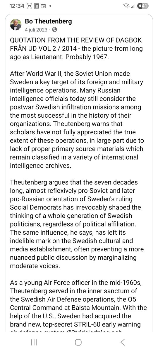 olsson_ted's tweet photo. @boyeunique Rösta höger så du får partier som står emot ryssland! Läs Dagbok från UD av Bo Theutenberg https://t.co/F2DNHDJ6PL