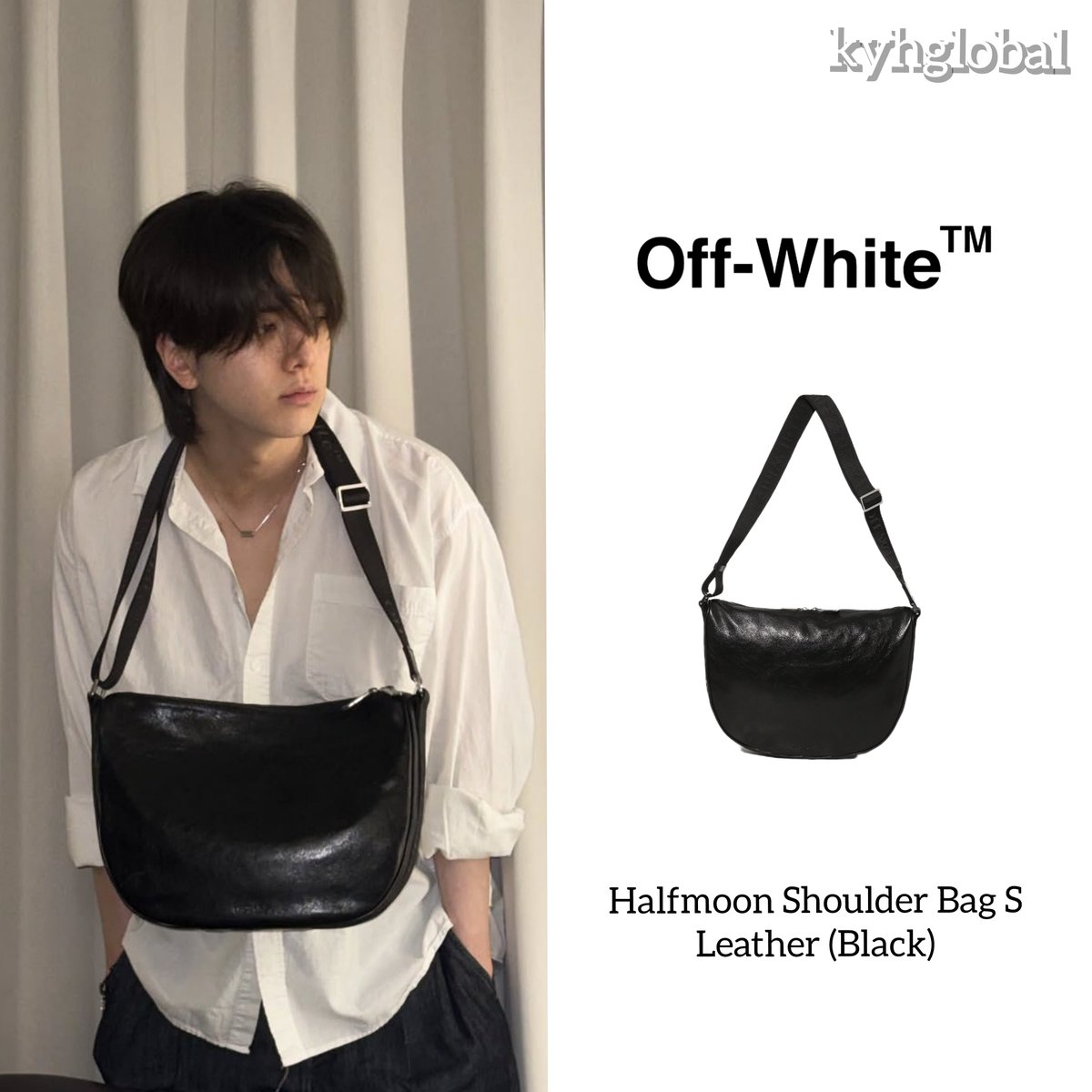 KYH_Global's tweet photo. [#fashion] 260711 Younghoon Instagram update for Off-White

Bag｜Halfmoon Shoulder Bag S Leather (Black) @OffWht 

#YOUNGHOON #영훈 #더보이즈영훈 https://t.co/SaN2RJHe49