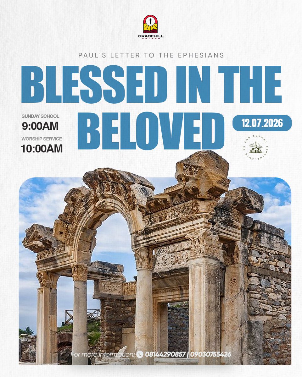 gracehillch's tweet photo. Dear Beloved, join us tomorrow as we begin a new chapter in our study of the Epistle of Paul to the Ephesians.

Sunday School begins at 9:00am. Service starts at 10:00am. ✝️ https://t.co/jyXUkb5C7e